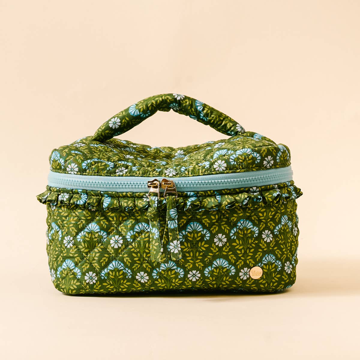Glam &amp; Go Quilted Cosmetic Bag: Everbloom Forest Green