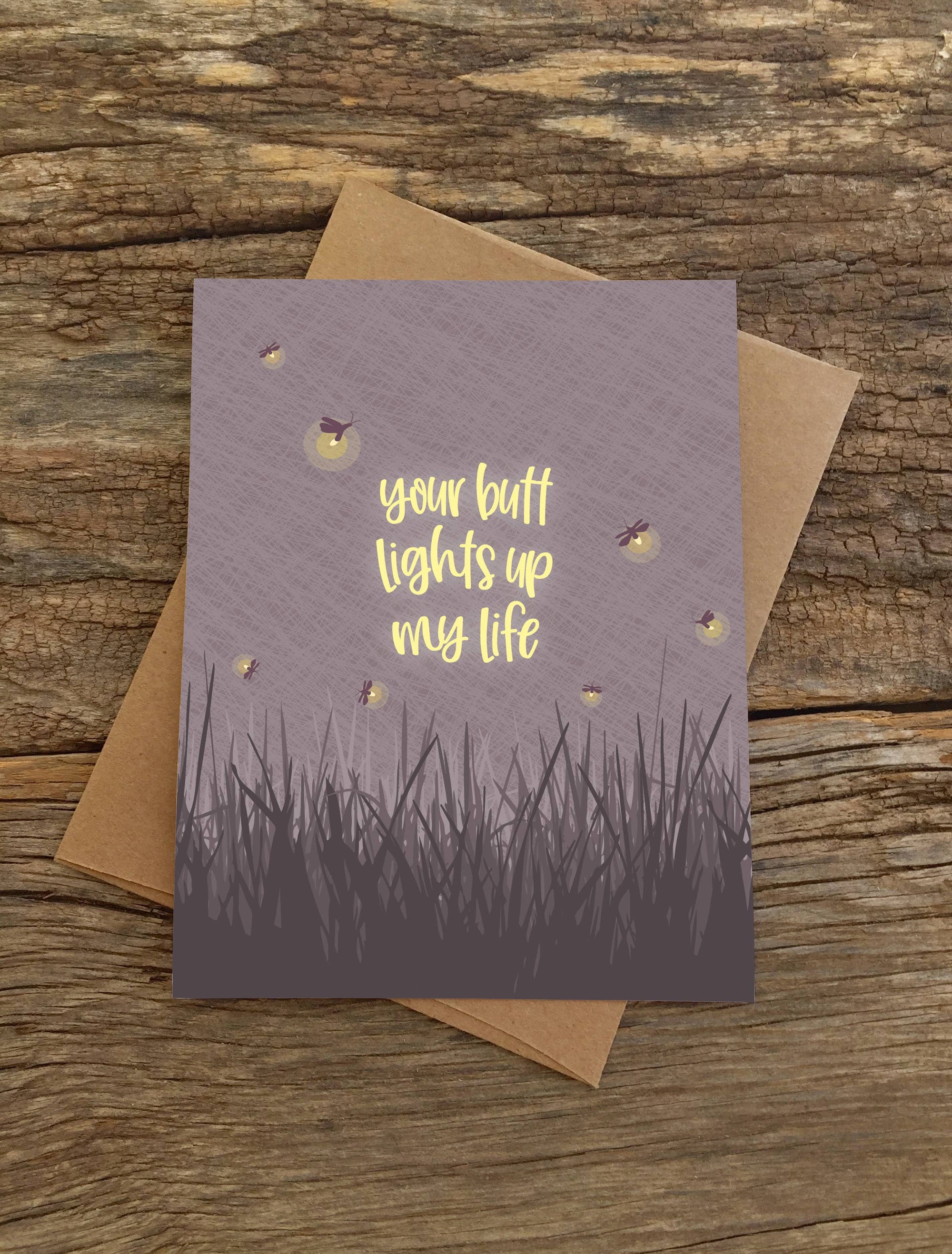 Butt Lights Fireflies | Greeting Card