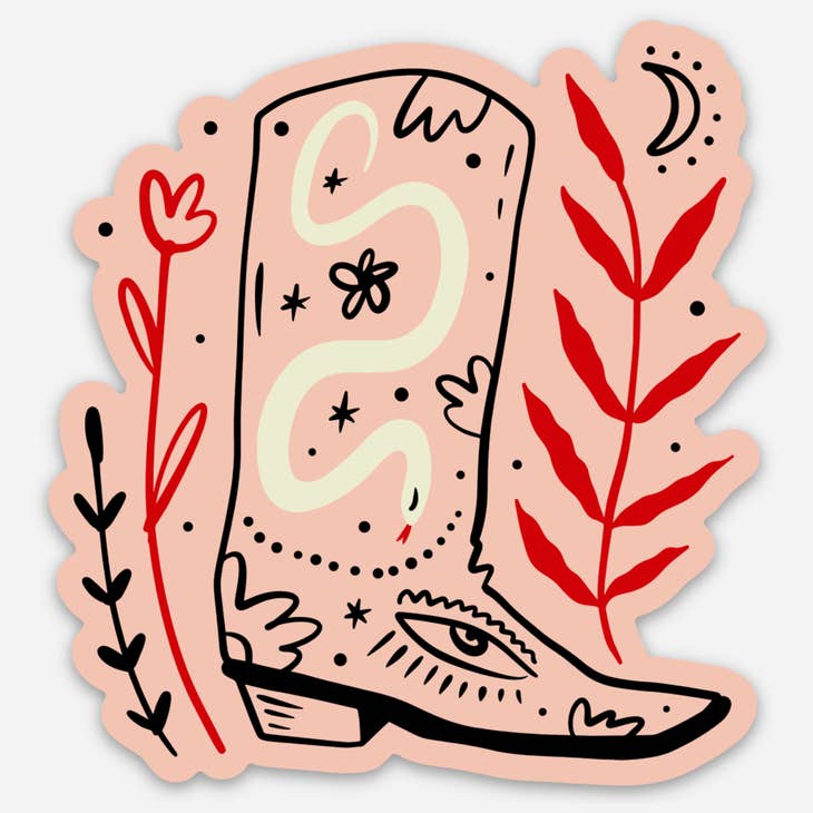 Pink Voodoo Boot Sticker