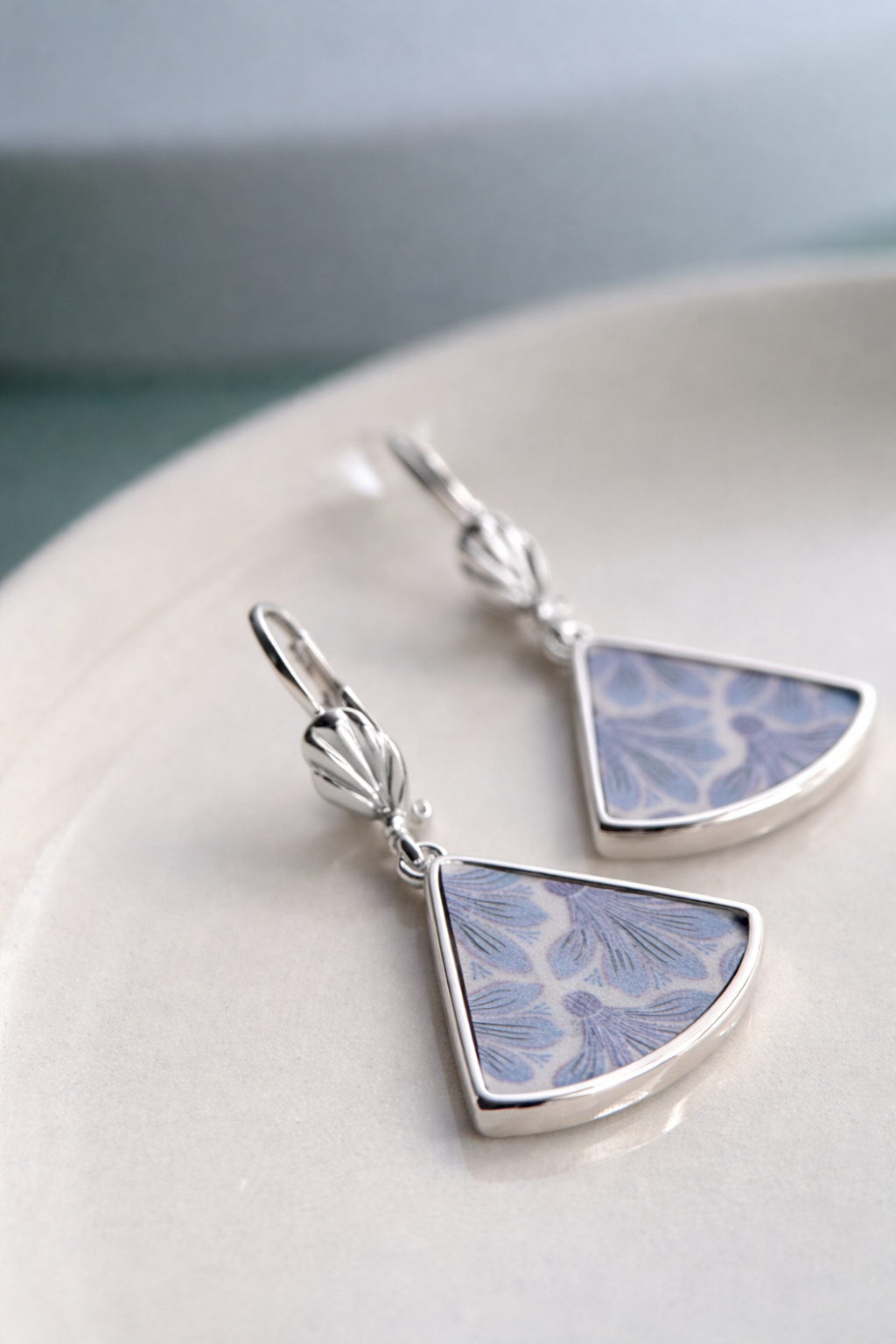 Long Fan Pendant Earrings