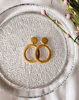 Ivy Hoop Stud Clay Earrings | Emerald Sea