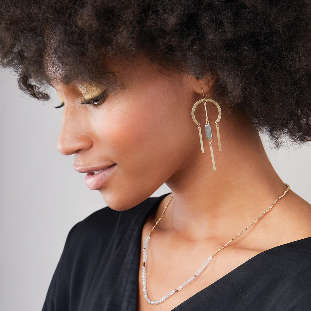 Dream Stone Earring | Rose Quartz/Silver