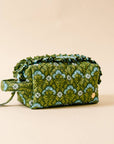 Quilted Cosmetic Pouch: Everbloom Forest Green