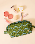 Quilted Cosmetic Pouch: Everbloom Forest Green
