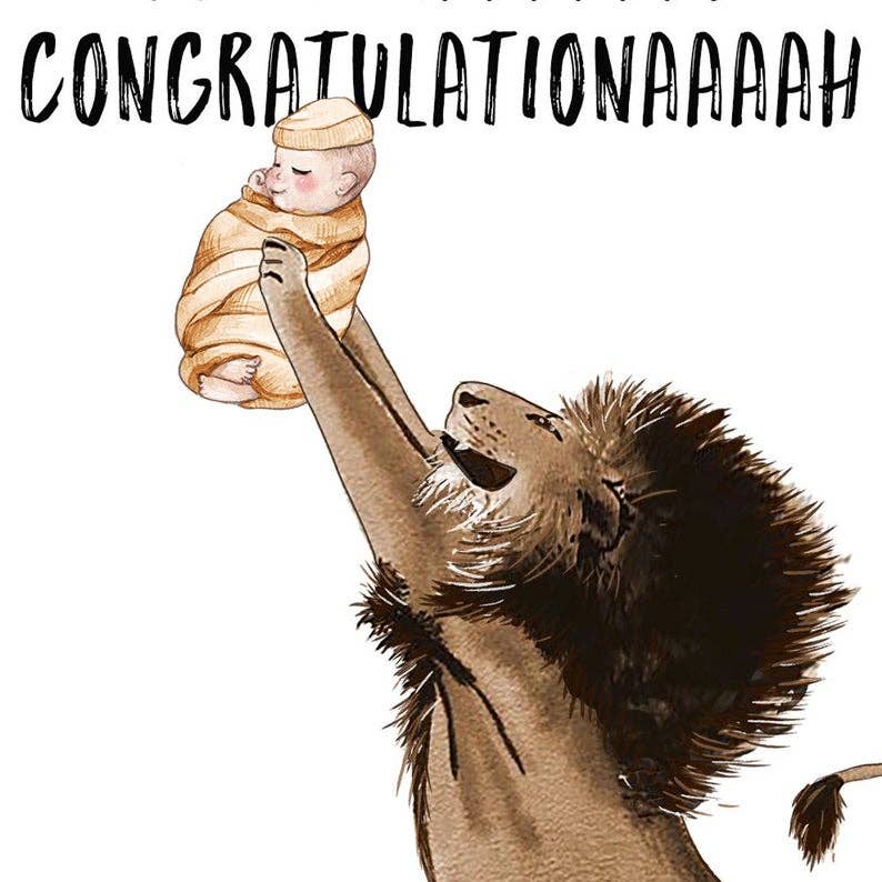 Lion King Baby - Funny New Baby Card