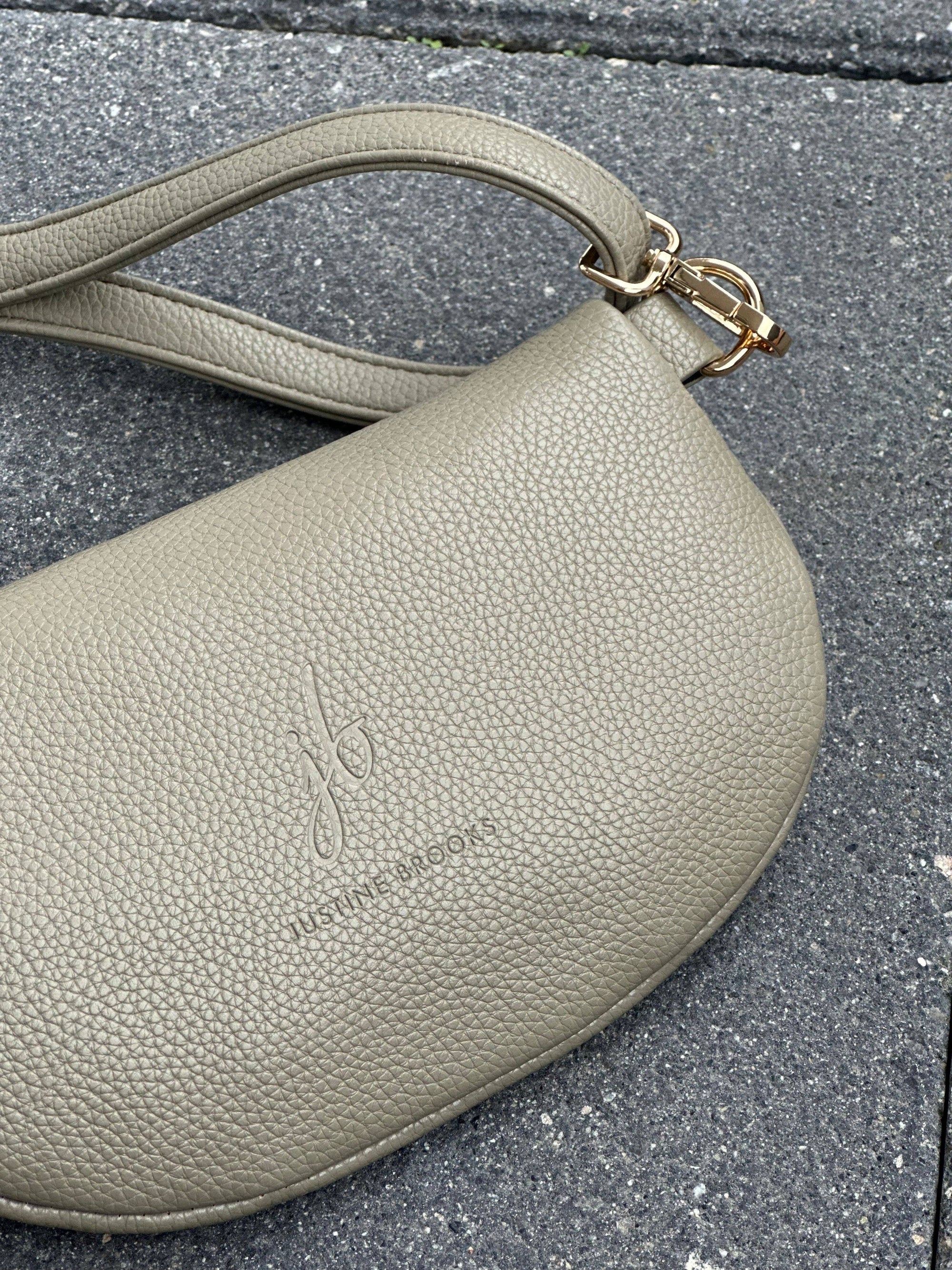 Crossbody handbag green leather purse bum bag