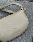 Crossbody handbag green leather purse bum bag