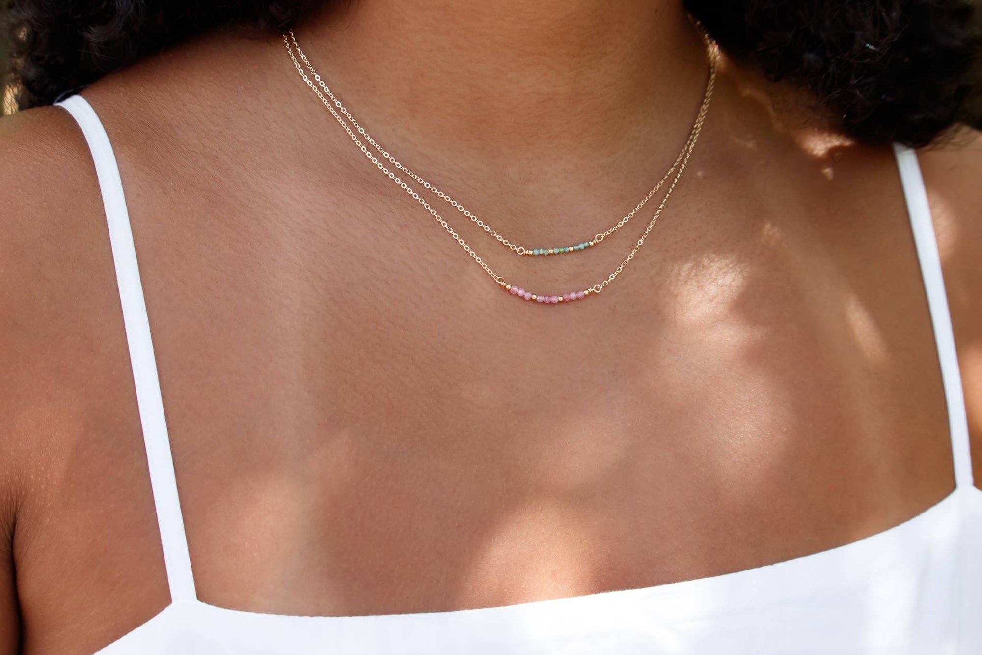 Birthstone Bar Necklace | Gold