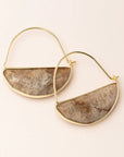 Stone Prism Hoop Earring - Fossil Coral/Gold