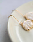 Floral-Style Hook Earrings: Ivory