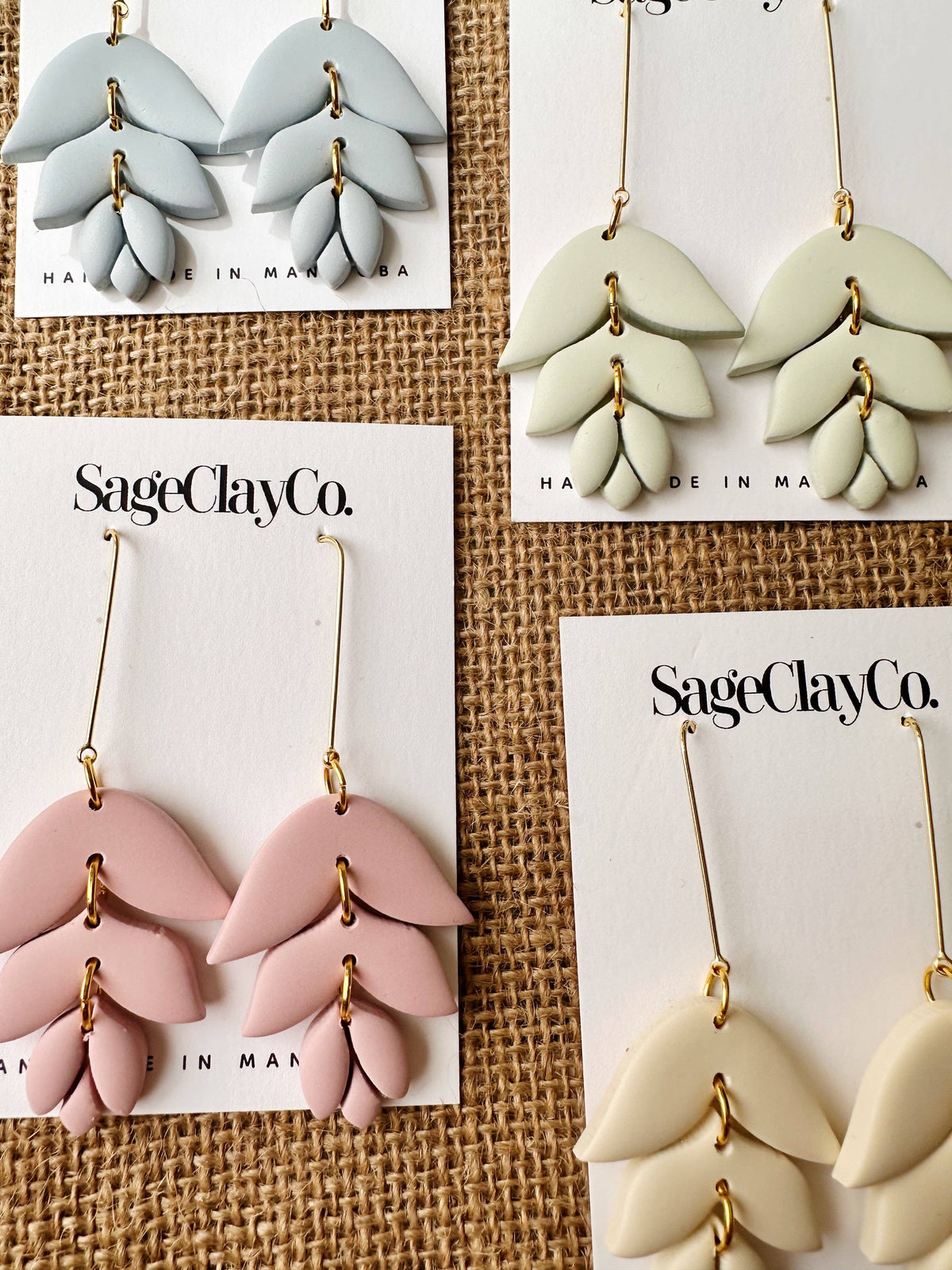 Irene Clay Earrings | Sage