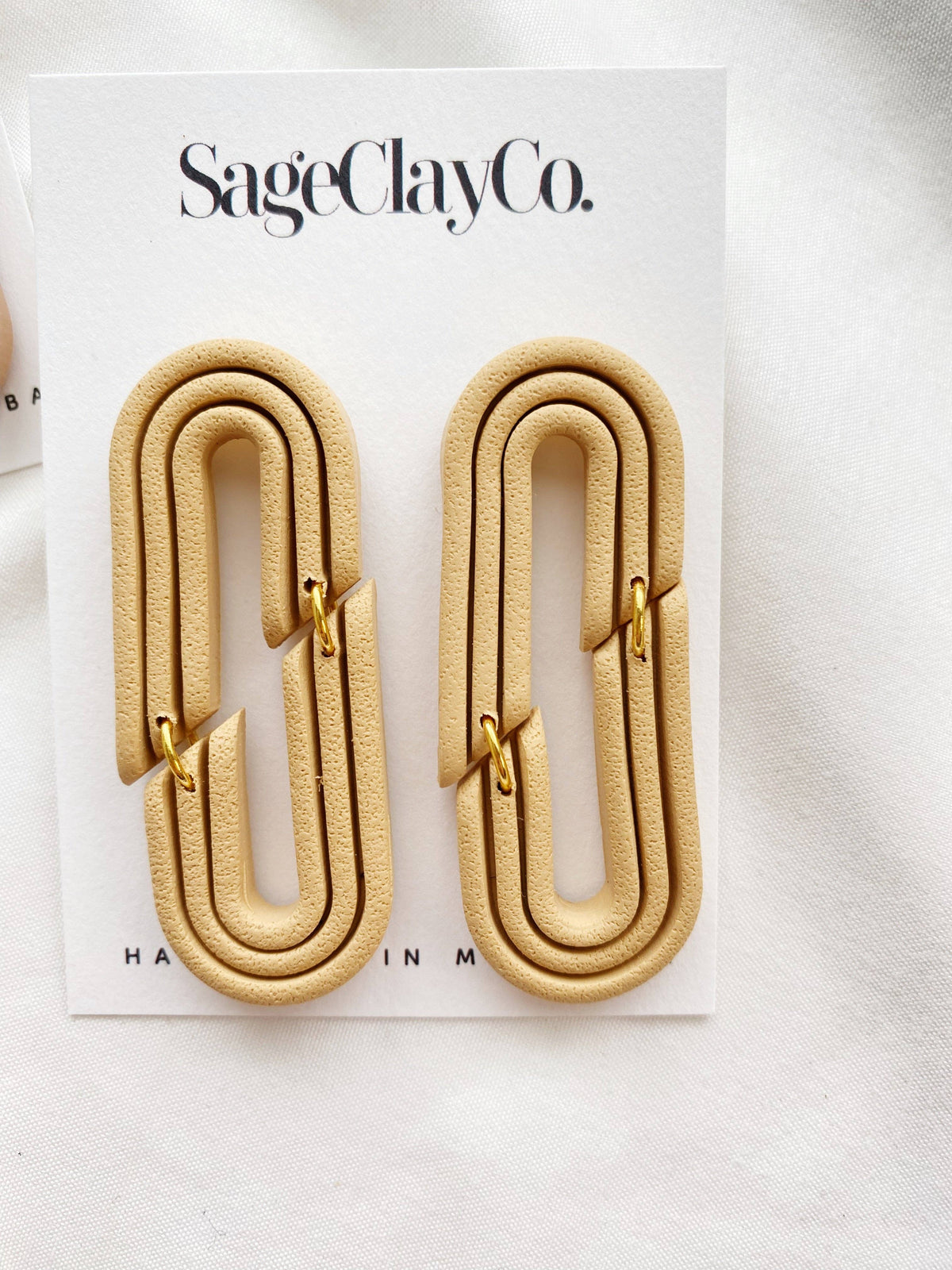 Retro Double Rainbow Clay Earrings | Leather