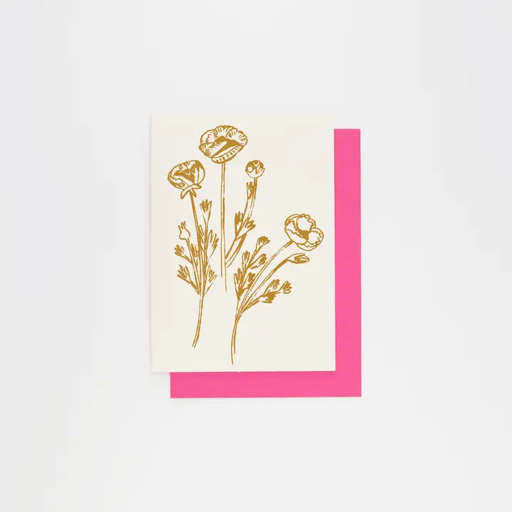 Gold Flowers | Greeting Card
