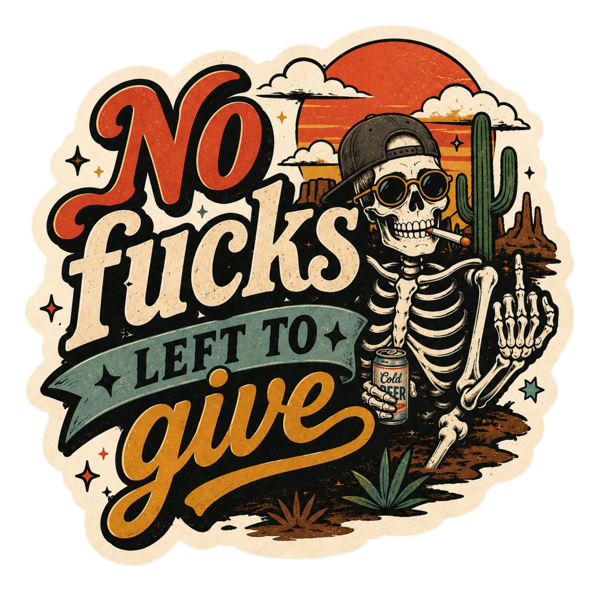 No Fuck Left to Give - Matte Vinyl Sticker