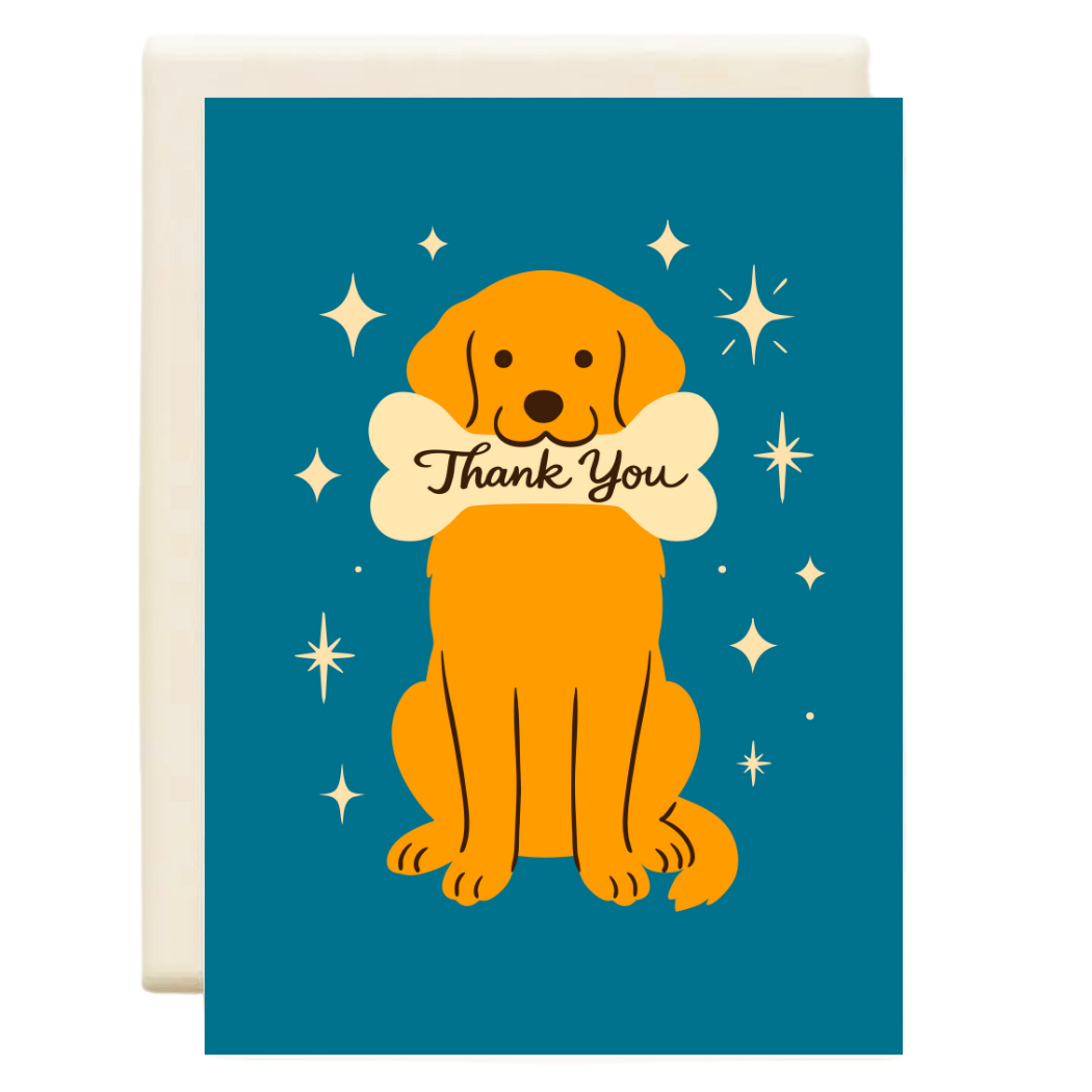 Golden Thank you Blue | Thank You Card