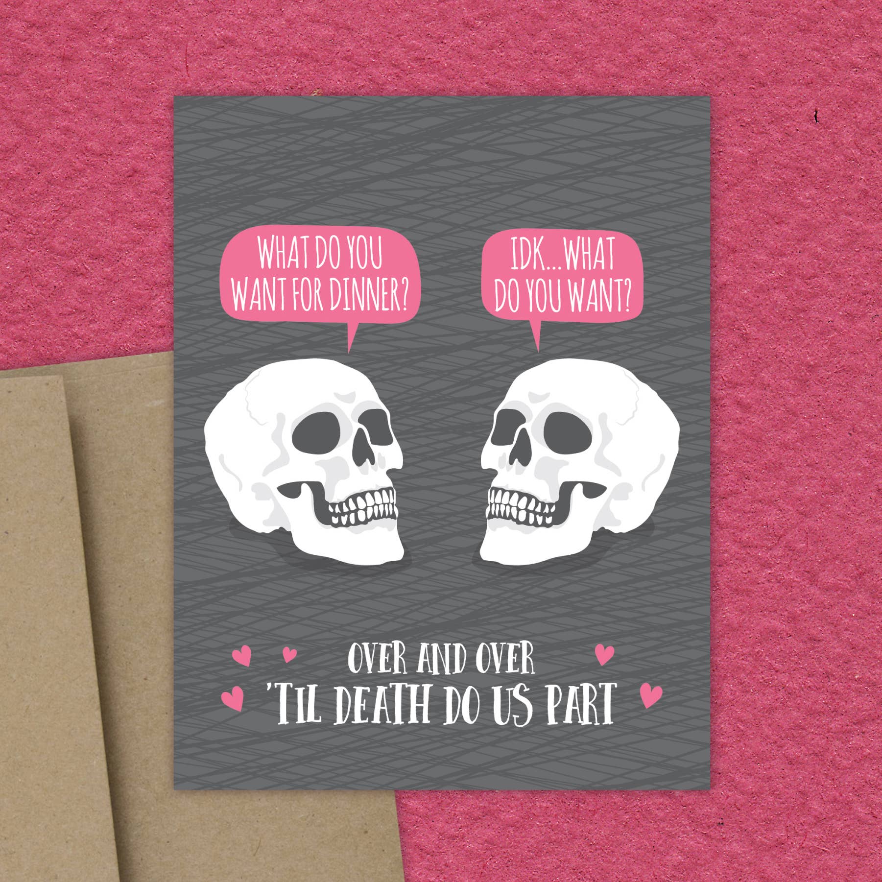 Dinner Until Death Skulls | Greeting Card