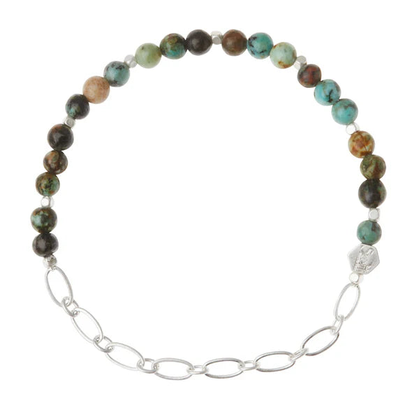 Mini Stone Stacking Bracelet With Chain (Various Colours)