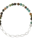 Mini Stone Stacking Bracelet With Chain (Various Colours)