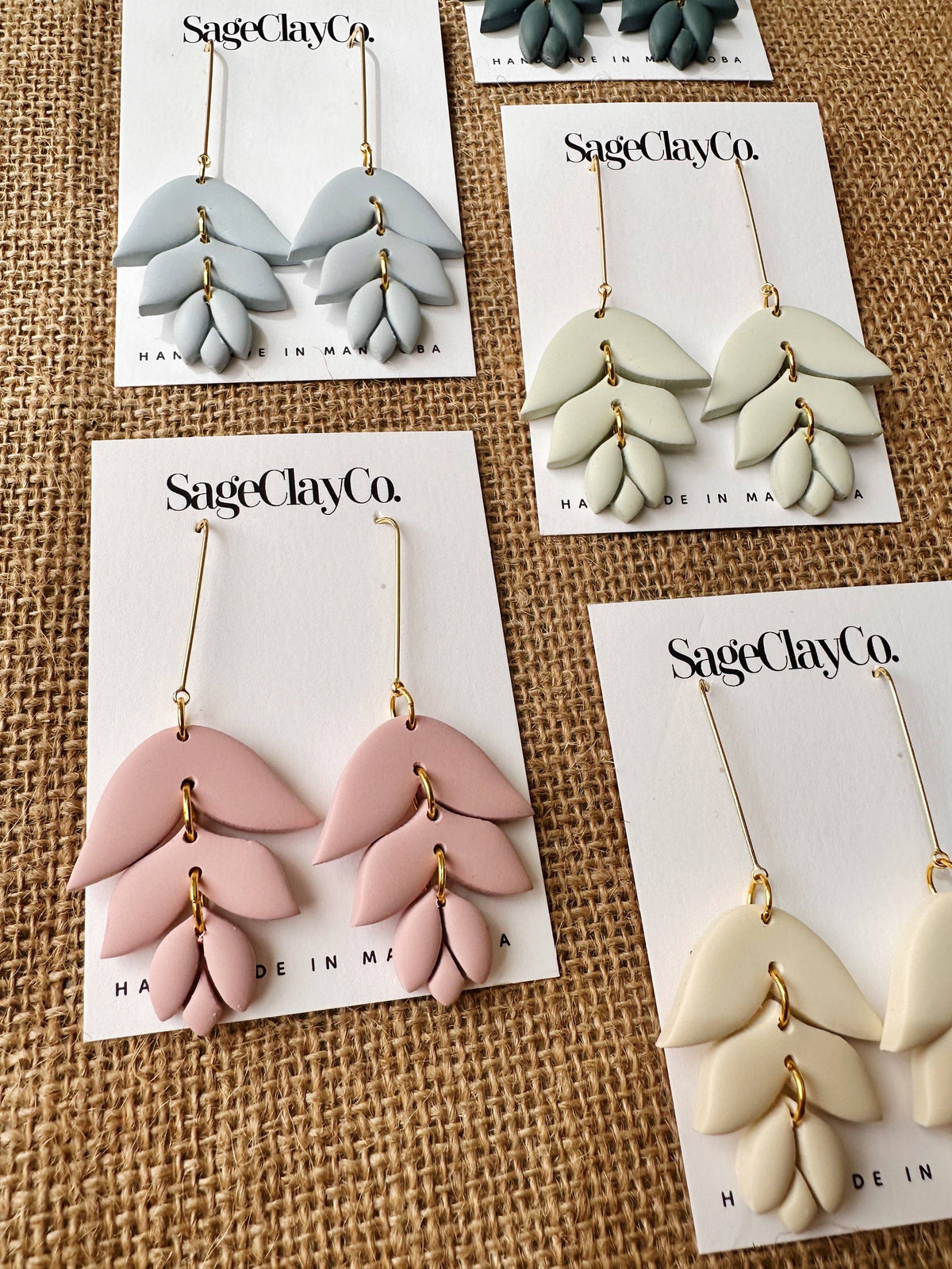 Irene Clay Earrings | Sage