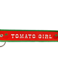 Tomato Girl Embroidered Keychain