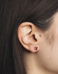 Josie Studs | Pink Ruby and Gold
