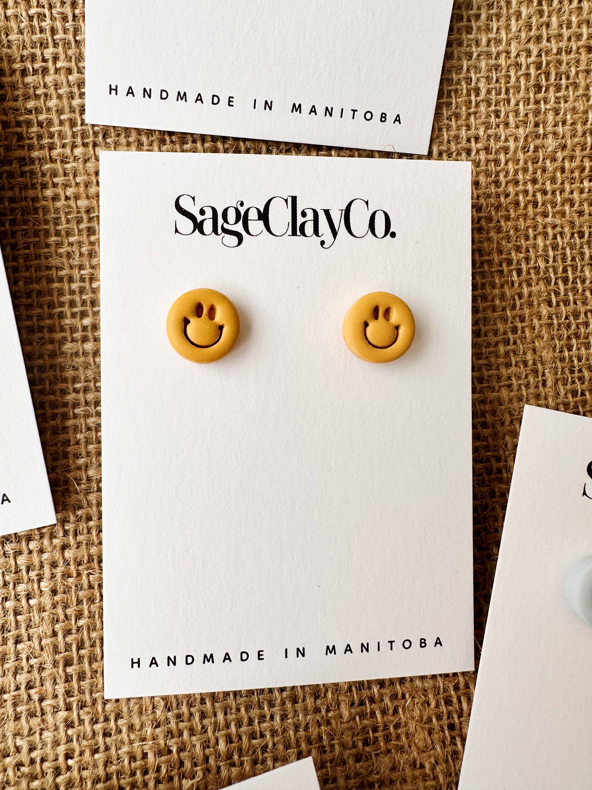 Smile Studs Clay Earrings | Lilac