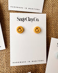 Smile Studs Clay Earrings | Lilac