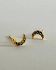 Selene Studs - Emerald Green Zirconia