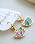 Sleeper Style Mid-length Earring: Floral Gold