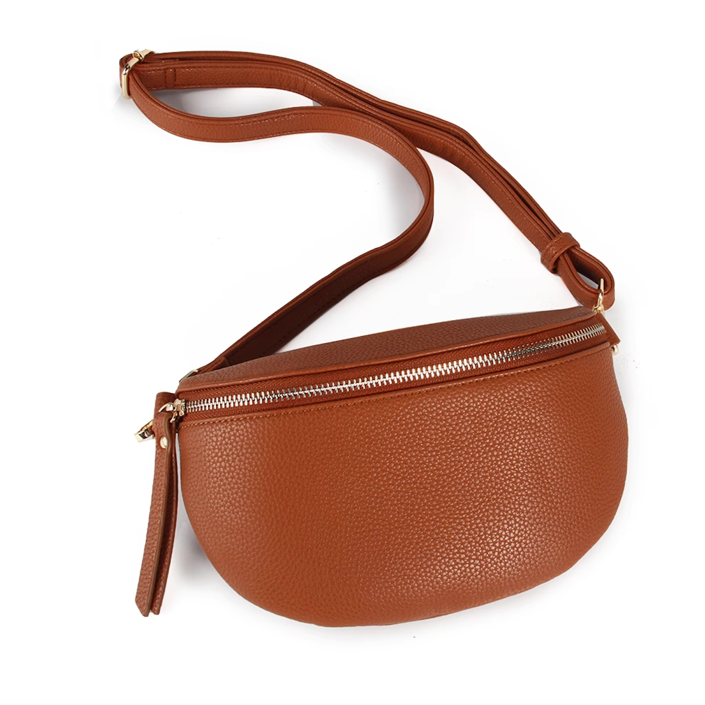 Crossbody Handbag: Rust Brown Leather