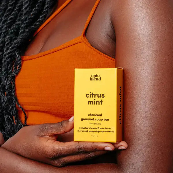 Citrus Mint Charcoal Bar Soap Vegan