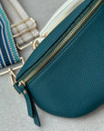 Crossbody Handbag:  Turquoise Leather