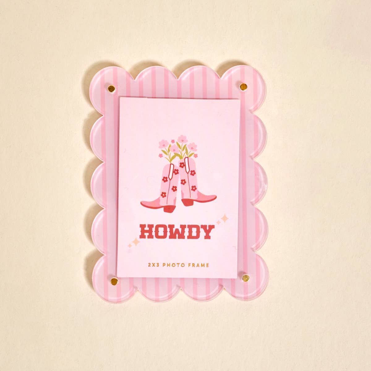 Mini Acrylic Picture Frame Magnet: Cowgirl Boots