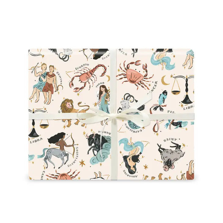 Zodiac Constellations Gift Wrap - Roll of 3