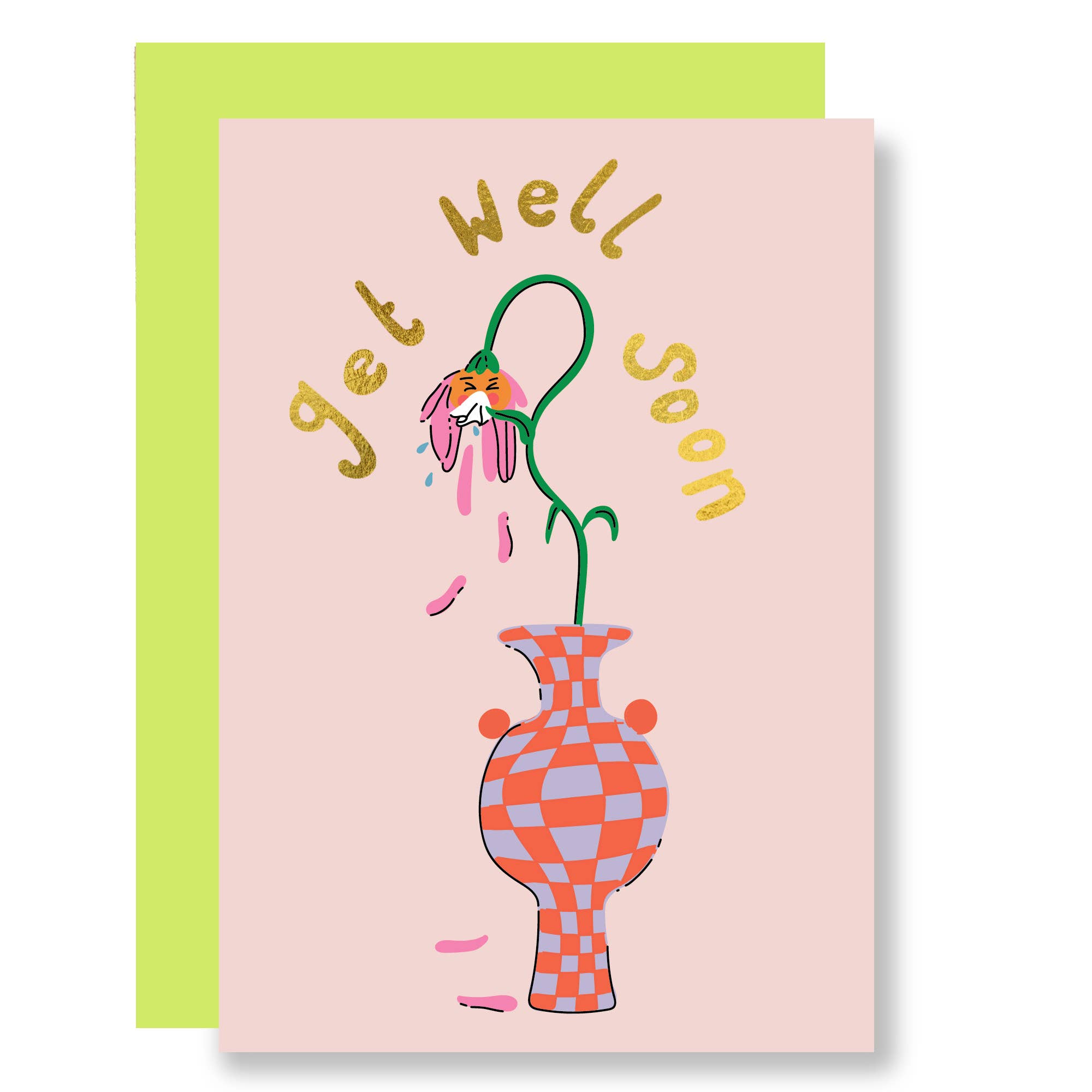Get Well Soon Flower In Vase | Greeting Card