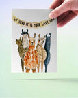 Llamas Herd Leaving - Goodbye Card