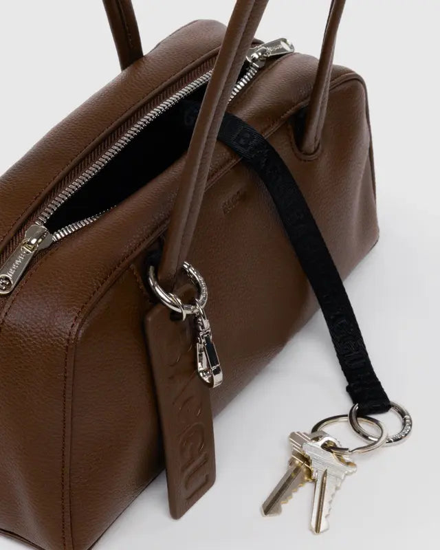Baggu Small Recycled Leather Bowler Bag - Brown
