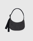 Small Nylon Crescent Bag - Washed Black Denim