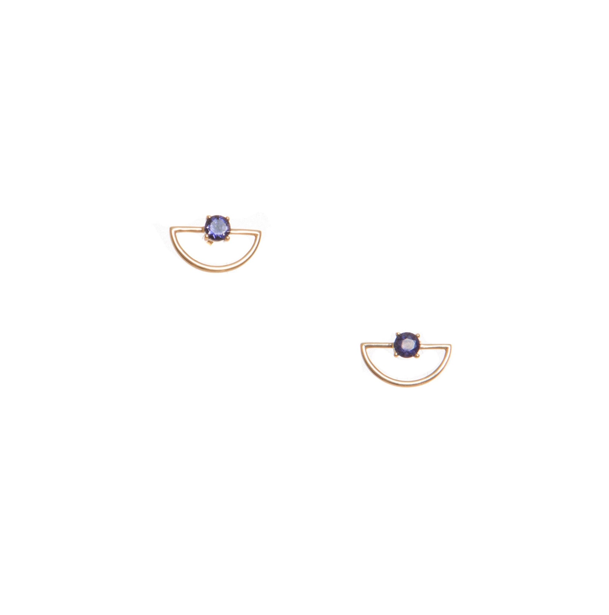 Classic Pine Stud Earrings: Iolite