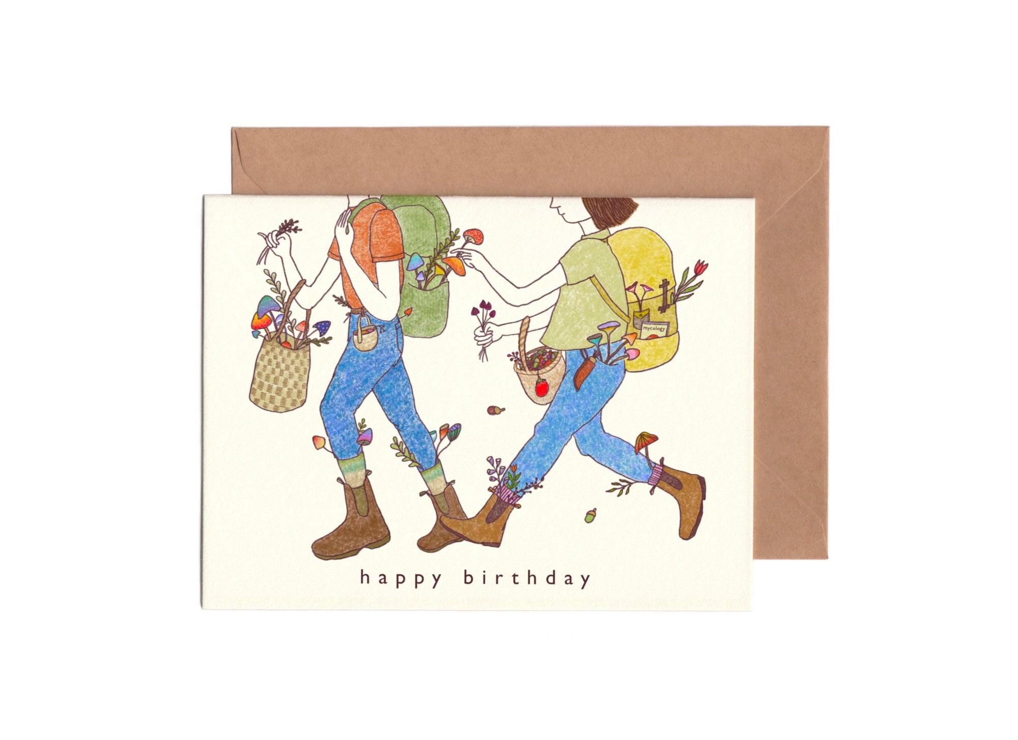 Mushroom Picking - Birthday Card