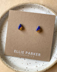 Teardrop Navy Blue Ceramic Earrings