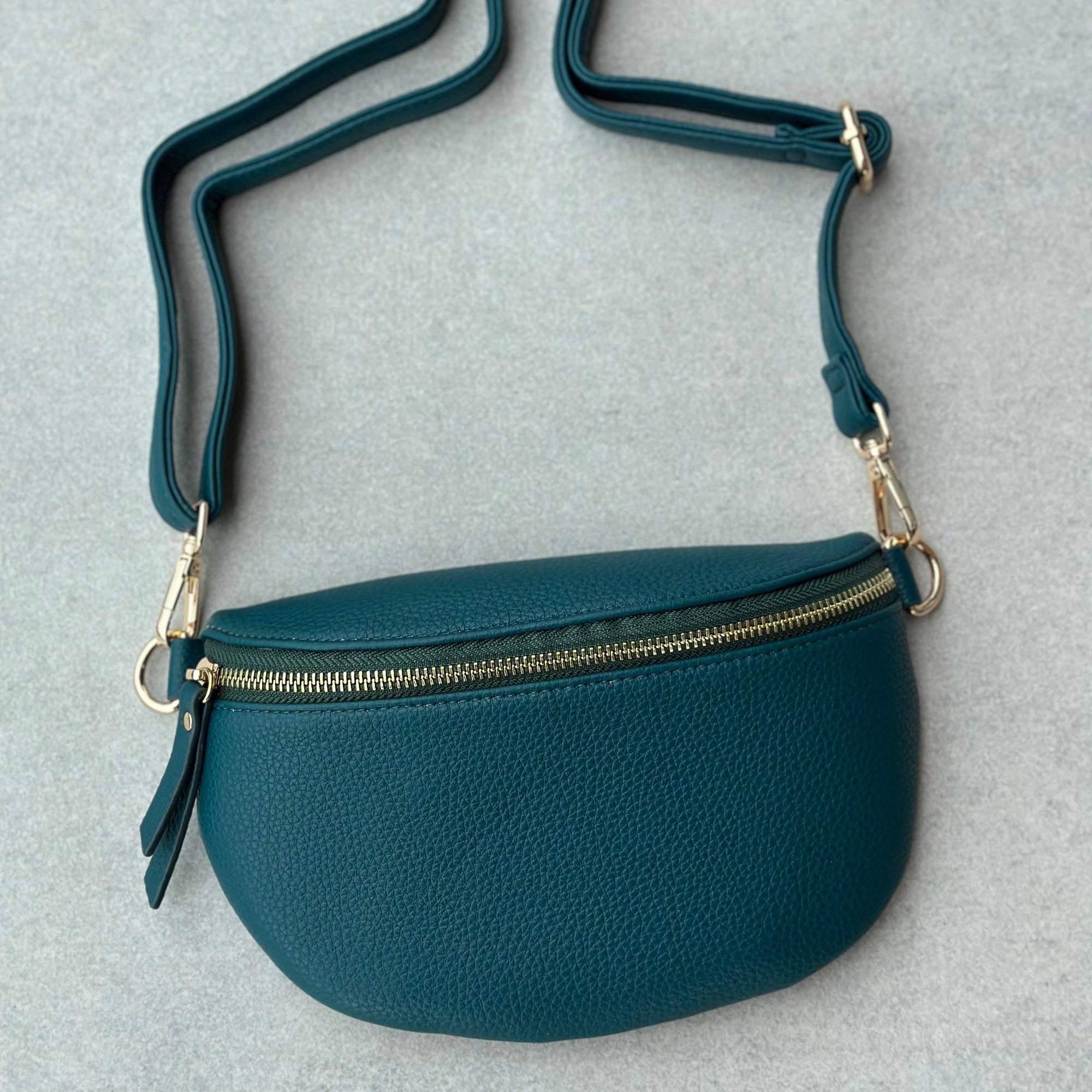 Crossbody Handbag:  Turquoise Leather