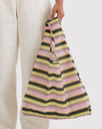 Gradient Stripe Multi Pink & Yellow Tote