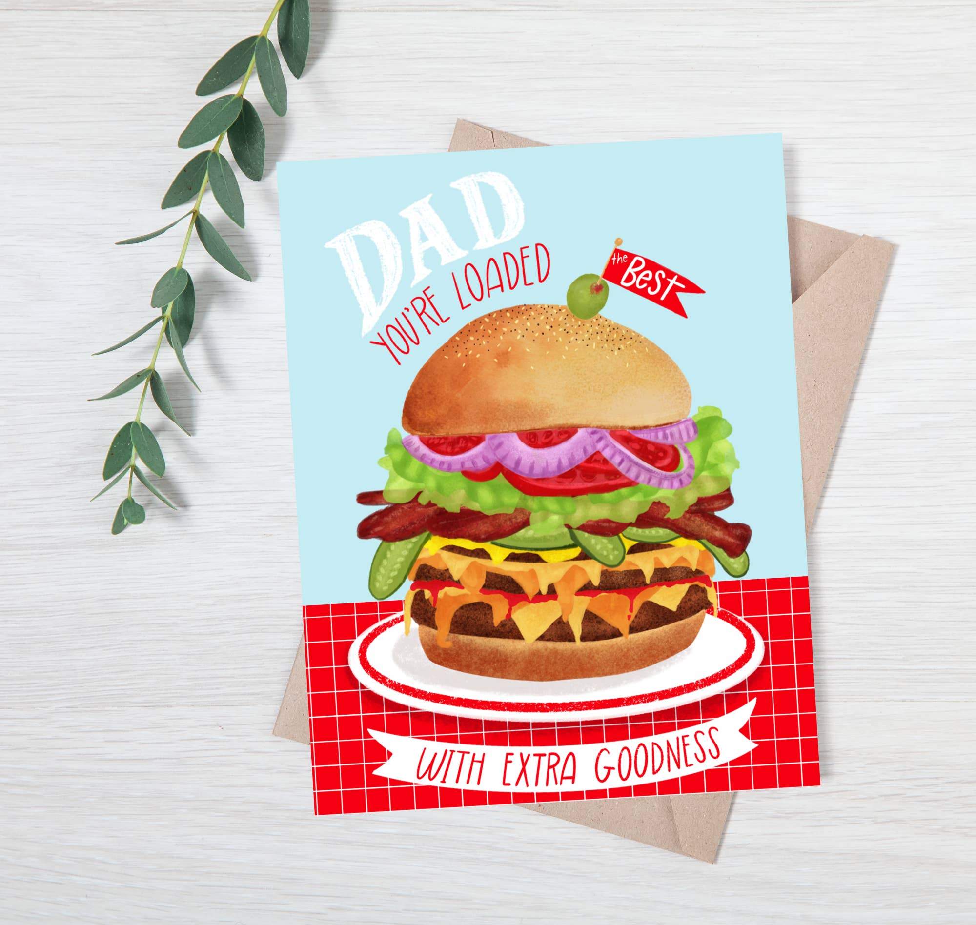 Bacon Double Cheese Burger Dad | Greeting Card