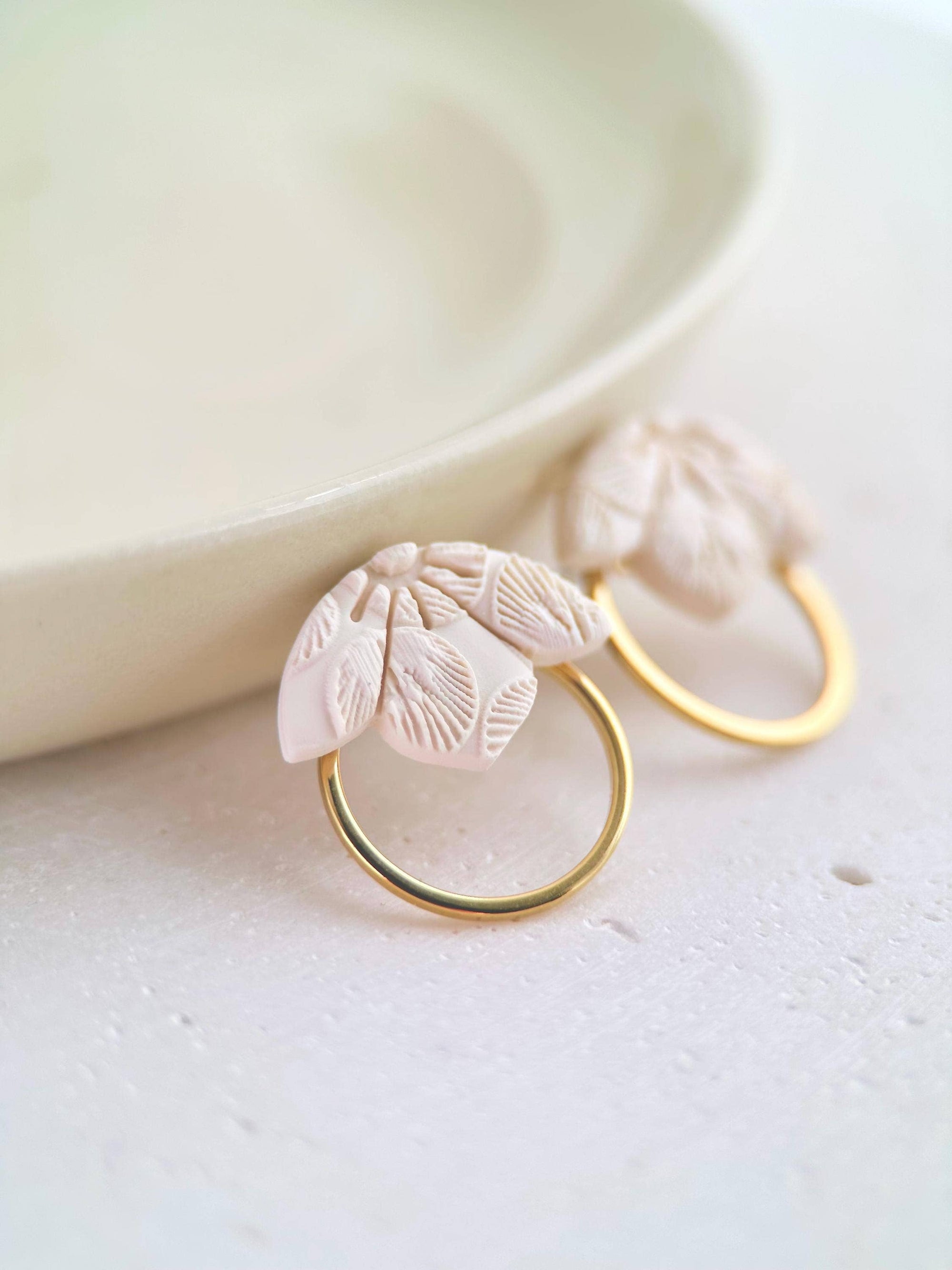 Cherry Blossom Ear Jacket: Ivory