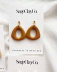 Miley Clay Earrings | Leather