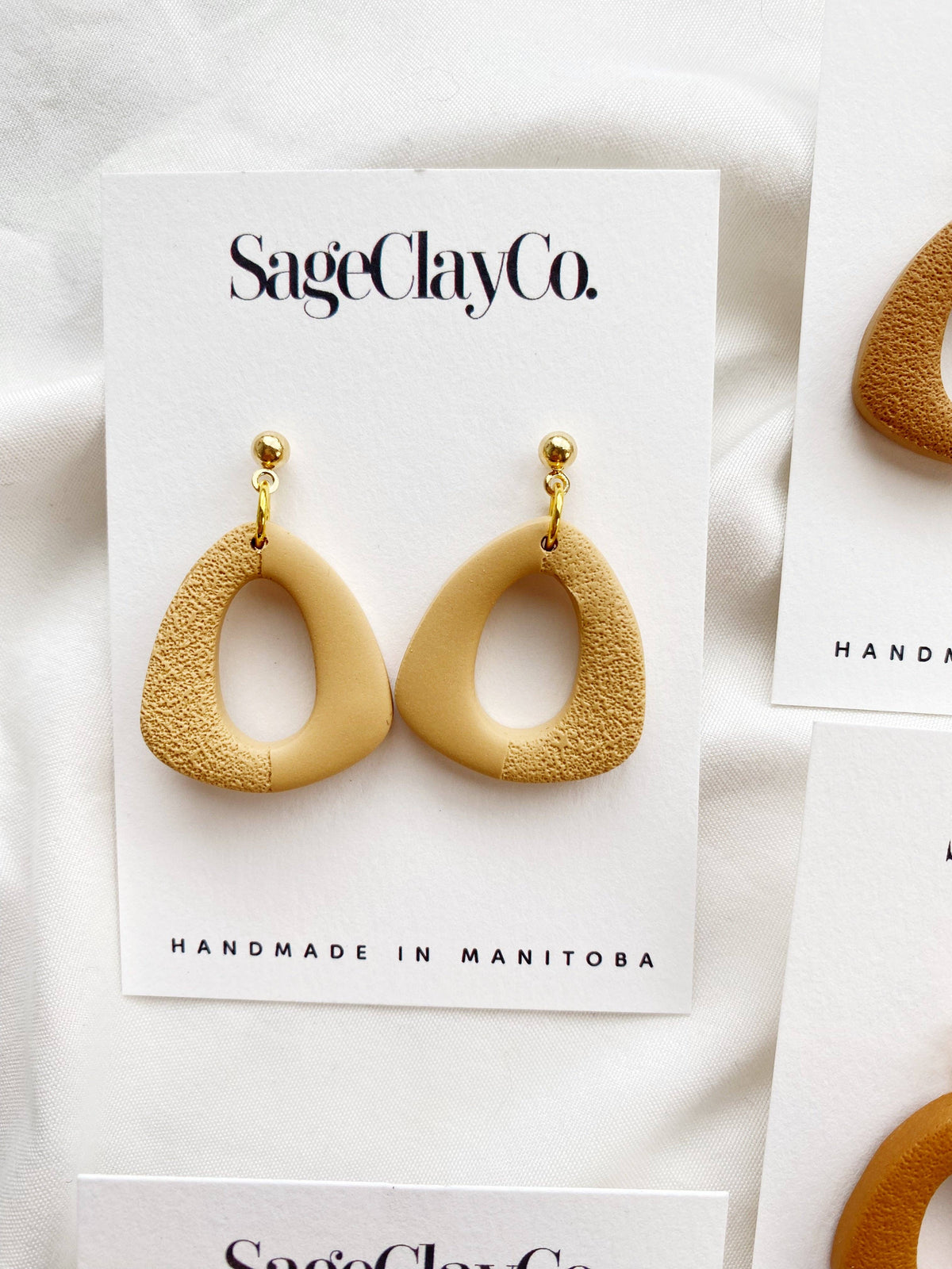Miley Clay Earrings | Leather