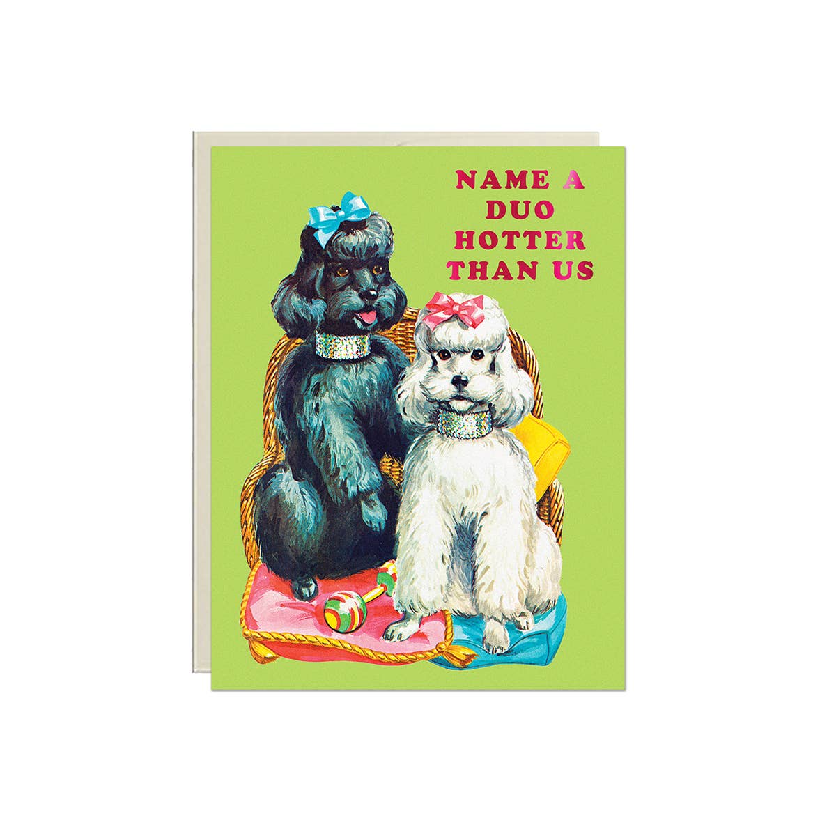 Hot Duo Poodles | Greeting Card