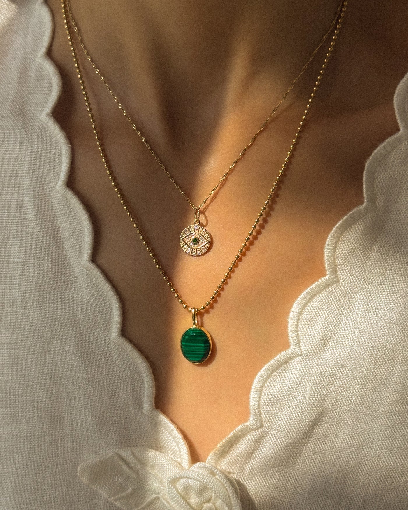 Cameo Malachite Pendant