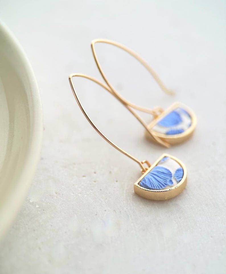 Semi-Circle Pendant Earrings
